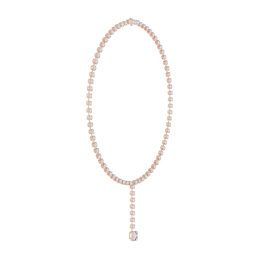 Bezel Diamond Y-Drop Necklace — photo 11