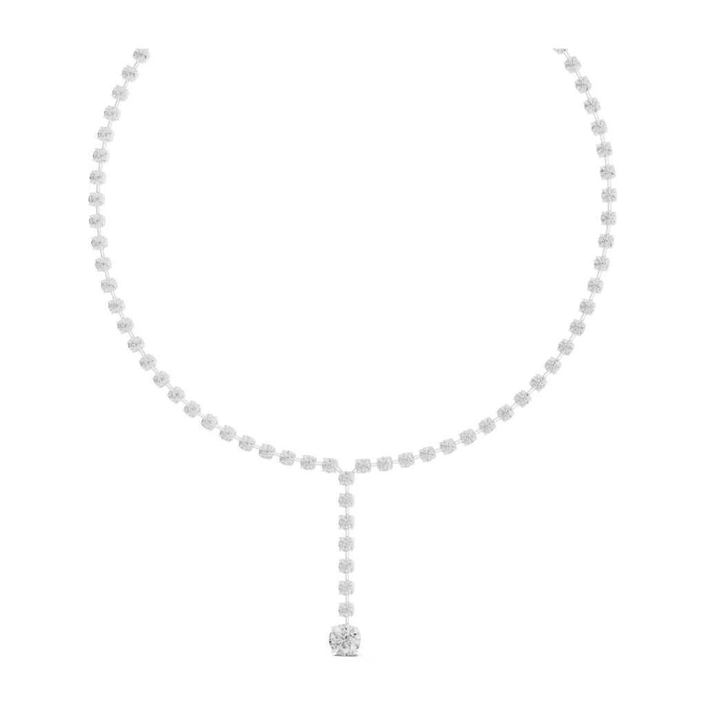 Bezel Diamond Y-Drop Necklace — photo 5