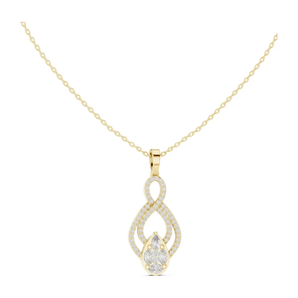 Pavé Swirl Pear Pendant