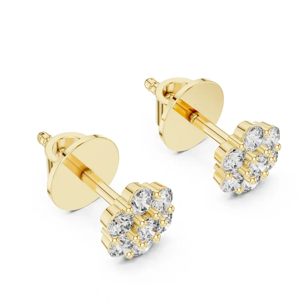 Flower Cluster Stud Earrings