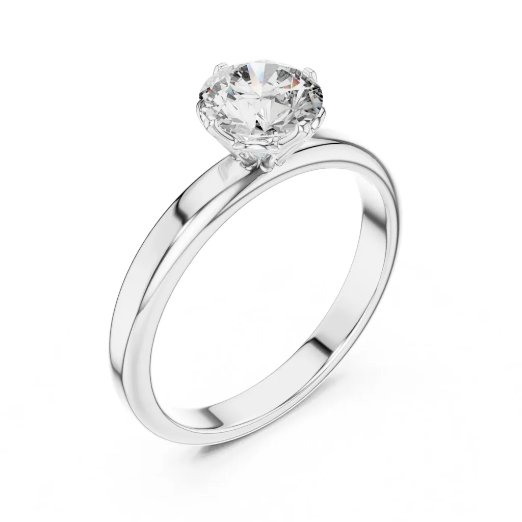 Slim Round Solitaire Ring — photo 6