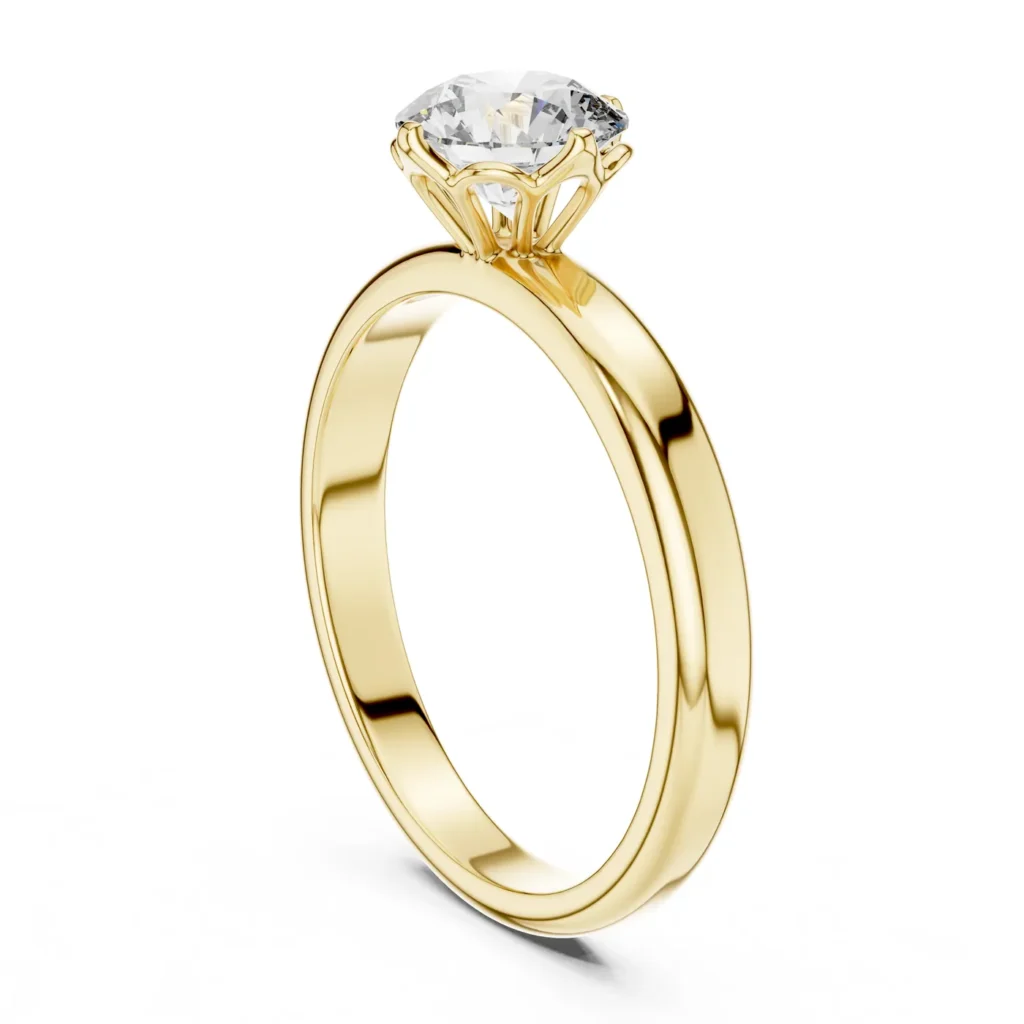 Slim Round Solitaire Ring