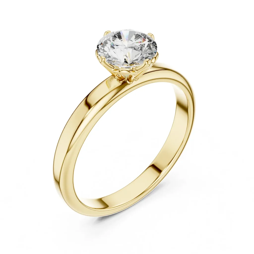 Slim Round Solitaire Ring — photo 2
