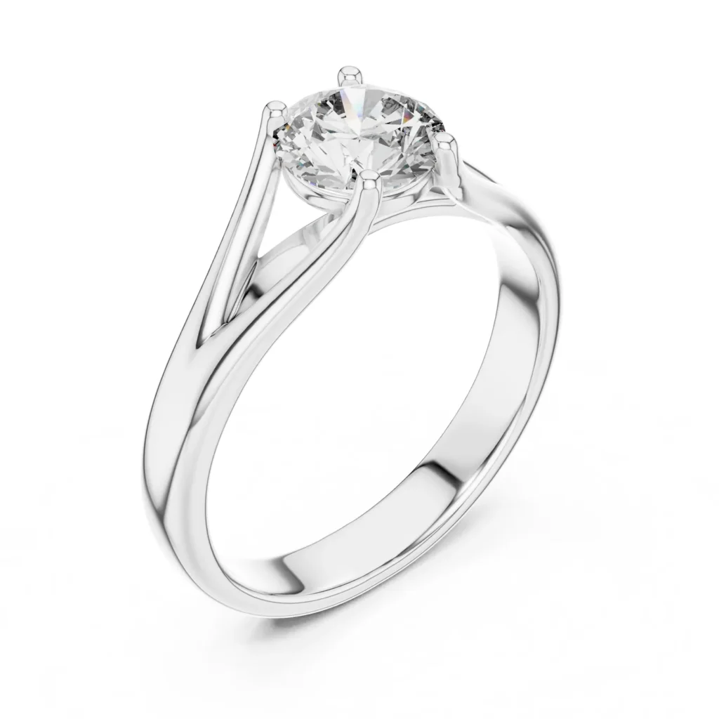 Split-Shank Cathedral Solitaire Ring — photo 6