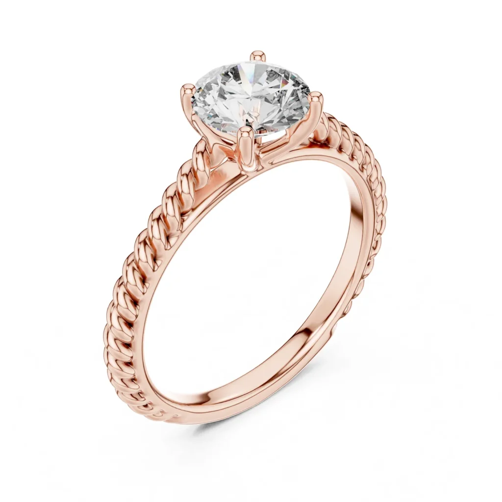 Twisted Rope Solitaire Ring — photo 10