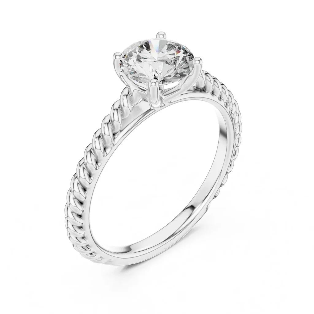 Twisted Rope Solitaire Ring — photo 6