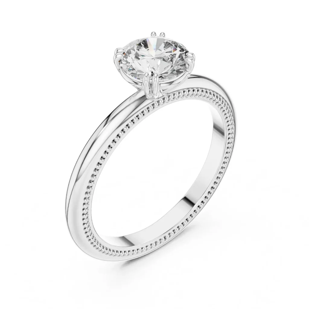 Milgrain Solitaire Ring — photo 6