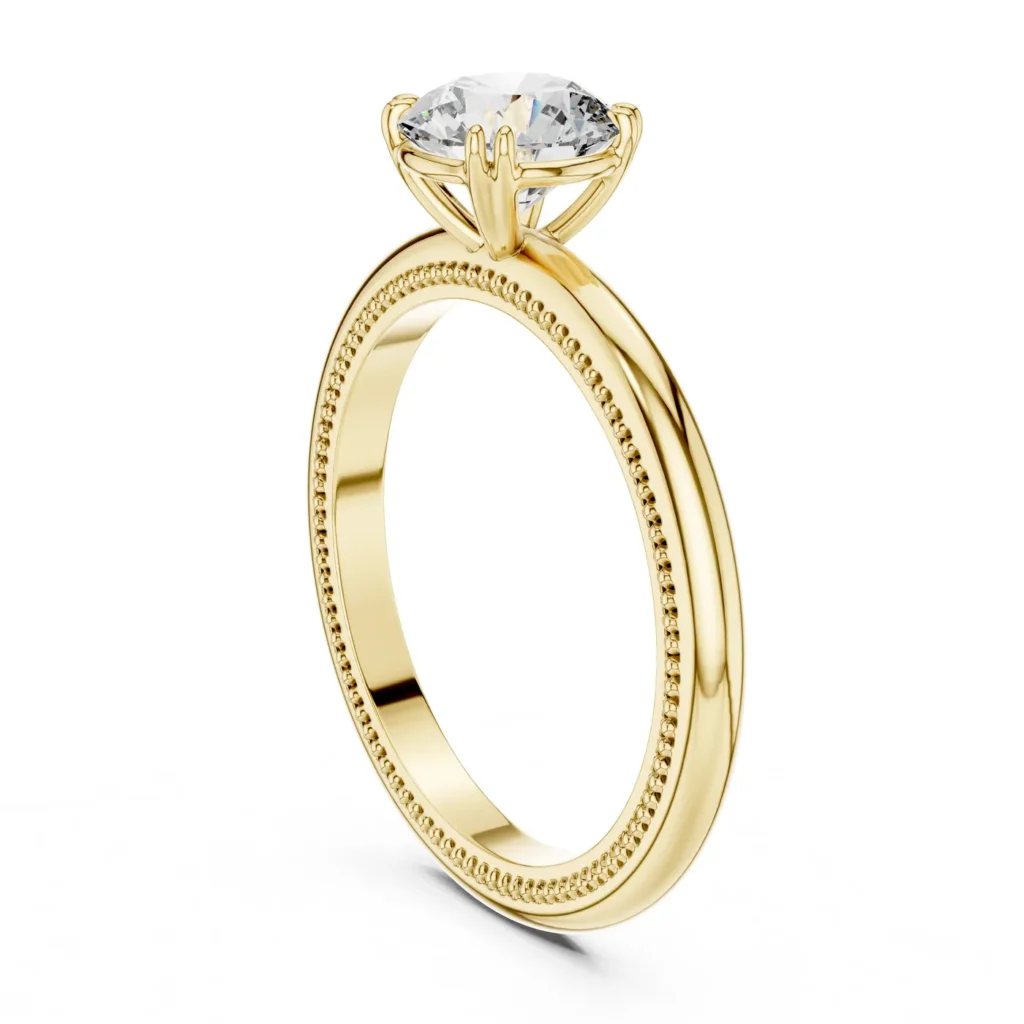 Milgrain Solitaire Ring
