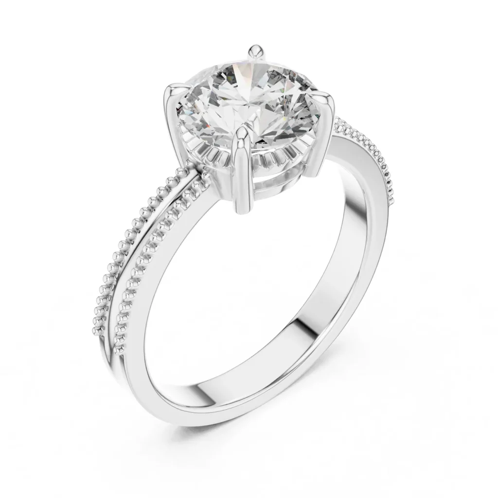 Beaded Edge Solitaire Ring — photo 6