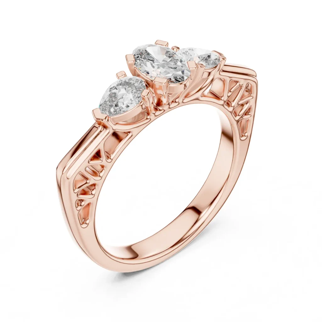 Scroll Gallery Three-Stone Ring — photo 10