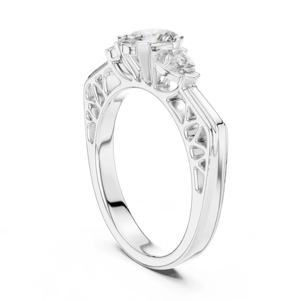 Scroll Gallery Three-Stone Ring — photo 5