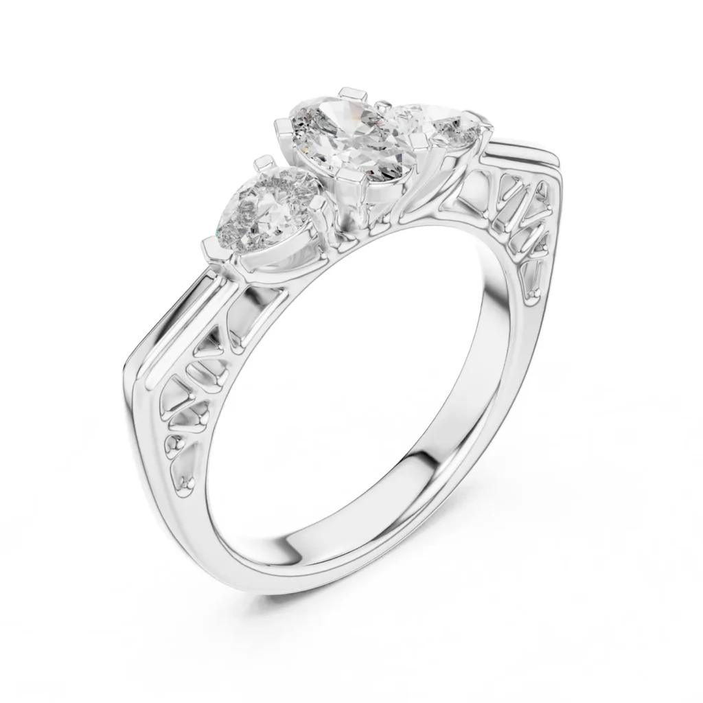 Scroll Gallery Three-Stone Ring — photo 6
