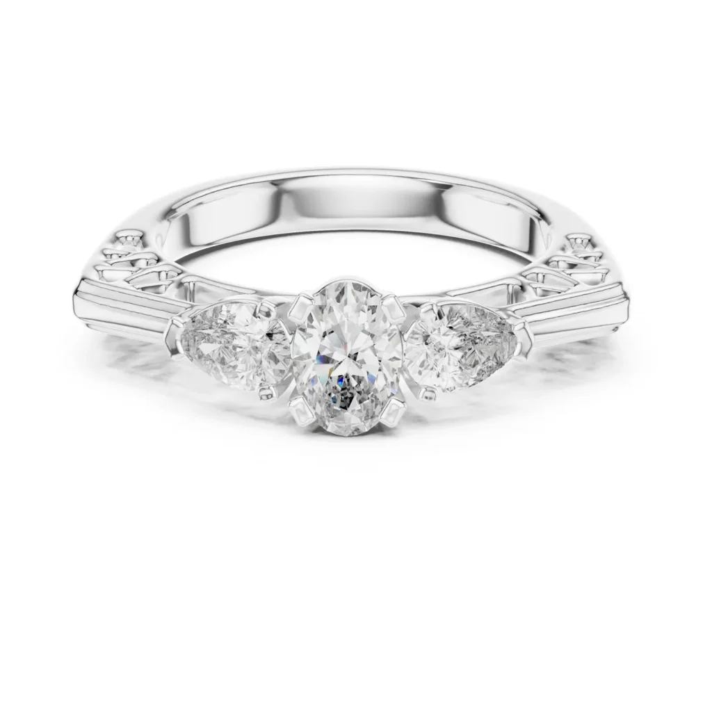 Scroll Gallery Three-Stone Ring — photo 8