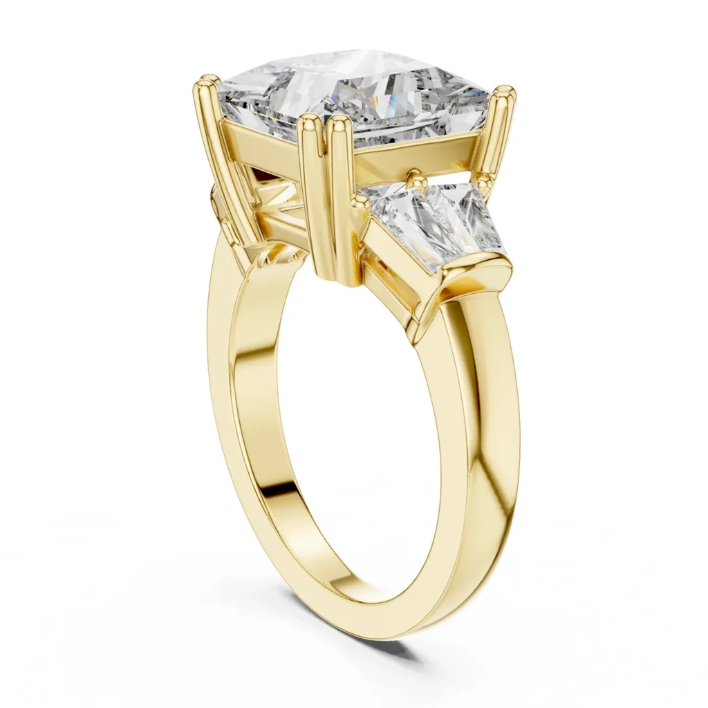 Radiant Three-Stone Baguette Ring