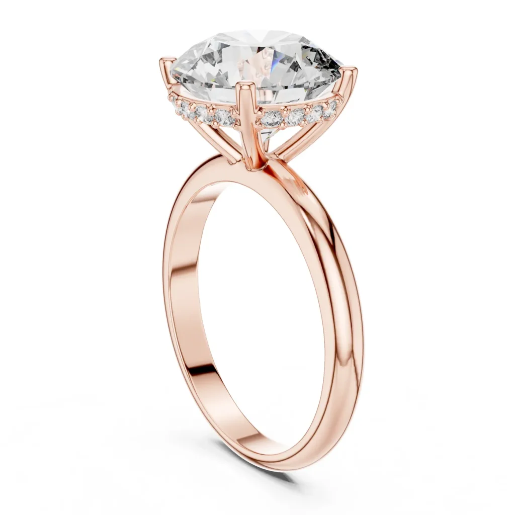 Hidden Halo Cushion Solitaire Ring — photo 9