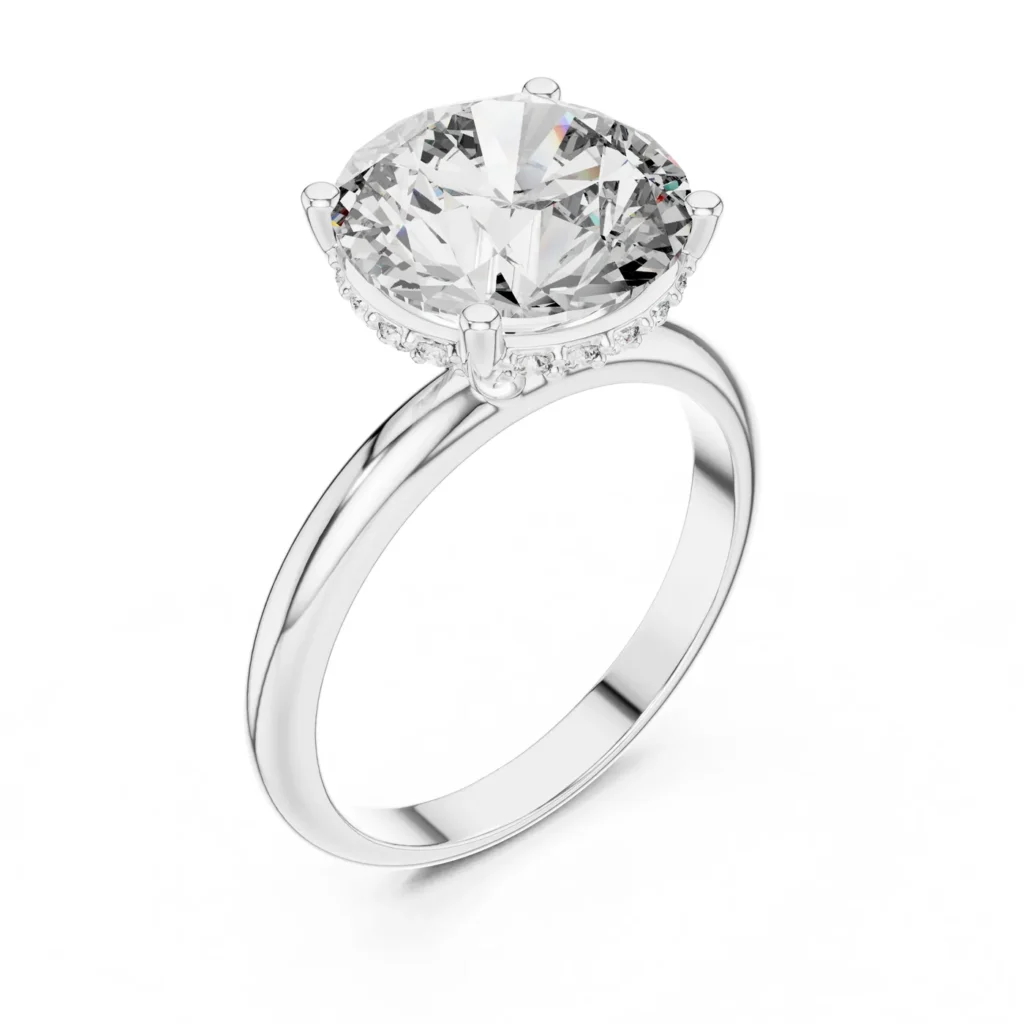Hidden Halo Cushion Solitaire Ring — photo 6