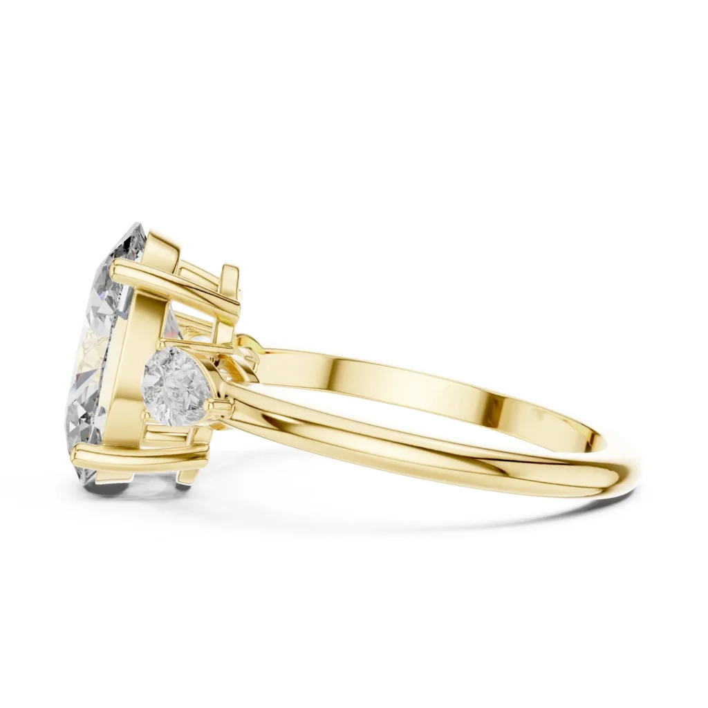 Oval and Pear Three-Stone Ring — photo 3