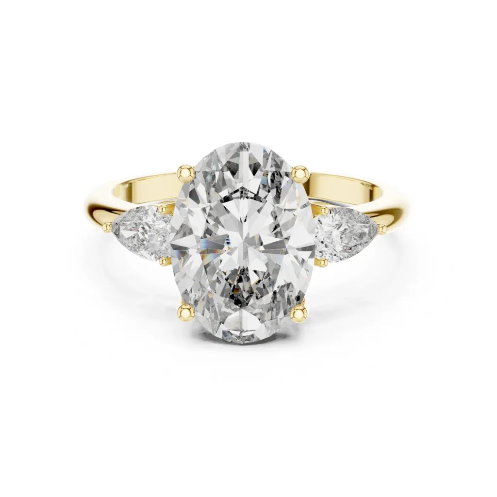 Oval and Pear Three-Stone Ring — photo 4