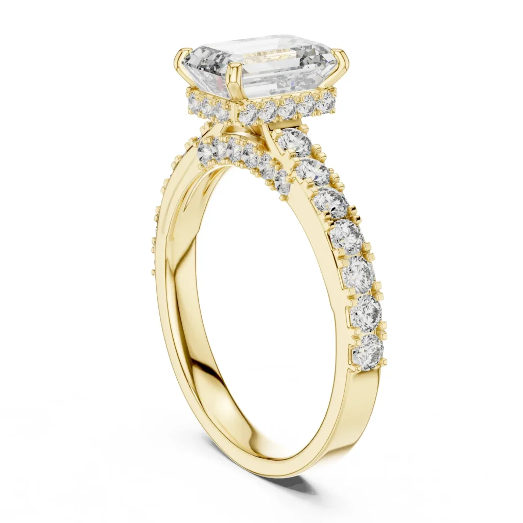 Radiant Hidden Halo Pavé Ring