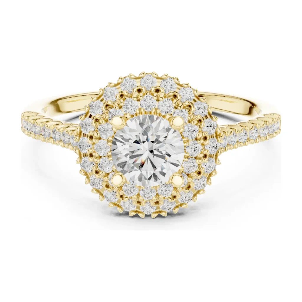 Round Starburst Halo Cathedral Ring — photo 4