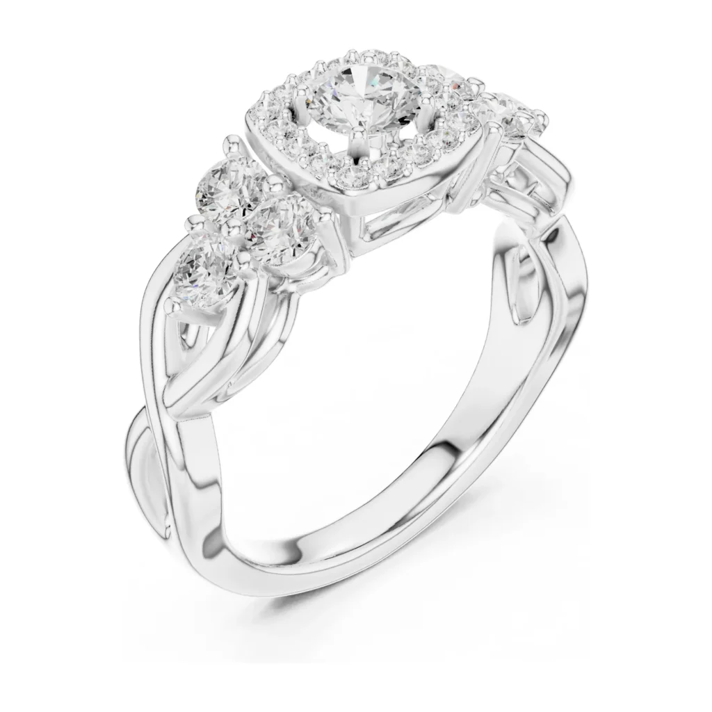 Round Three-Stone Infinity Ring — photo 6