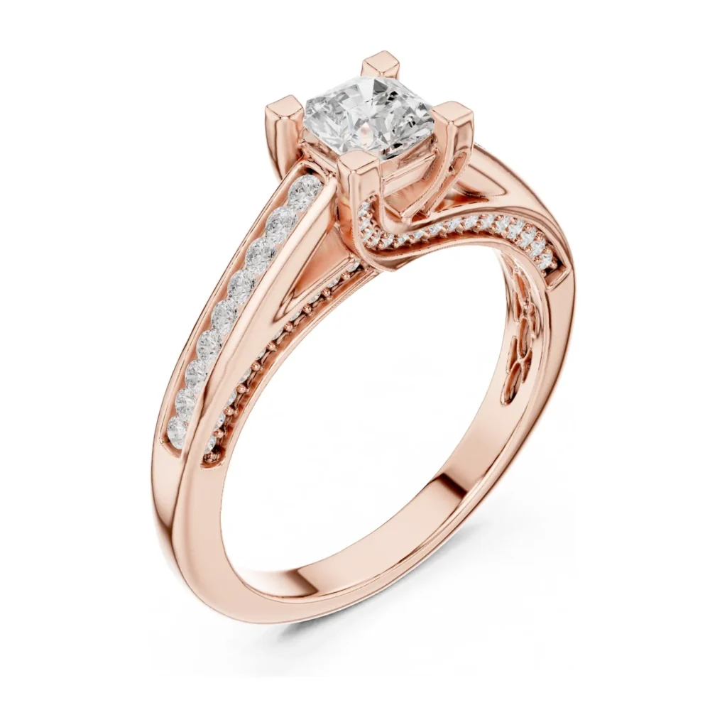 Round Solitaire Milgrain Channel Ring — photo 10