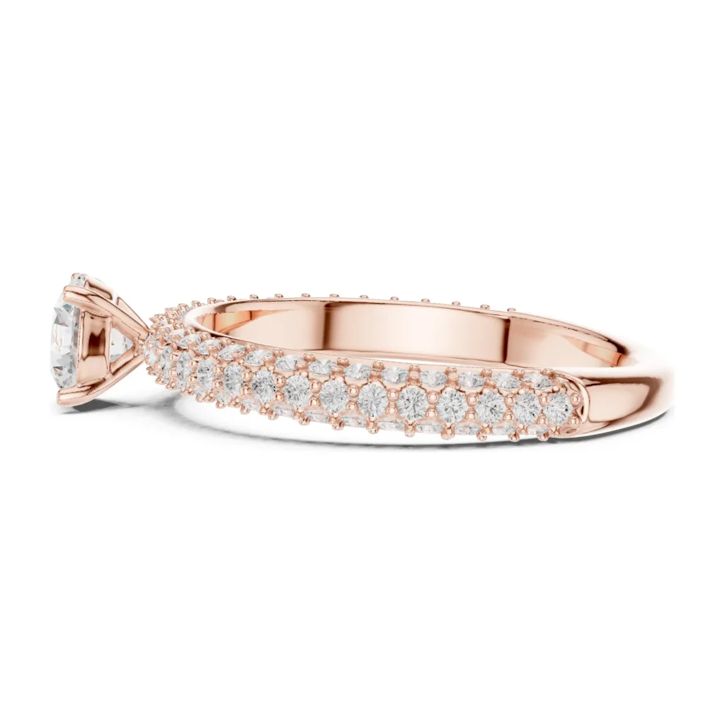 Round Solitaire Pavé Dome Band — photo 11