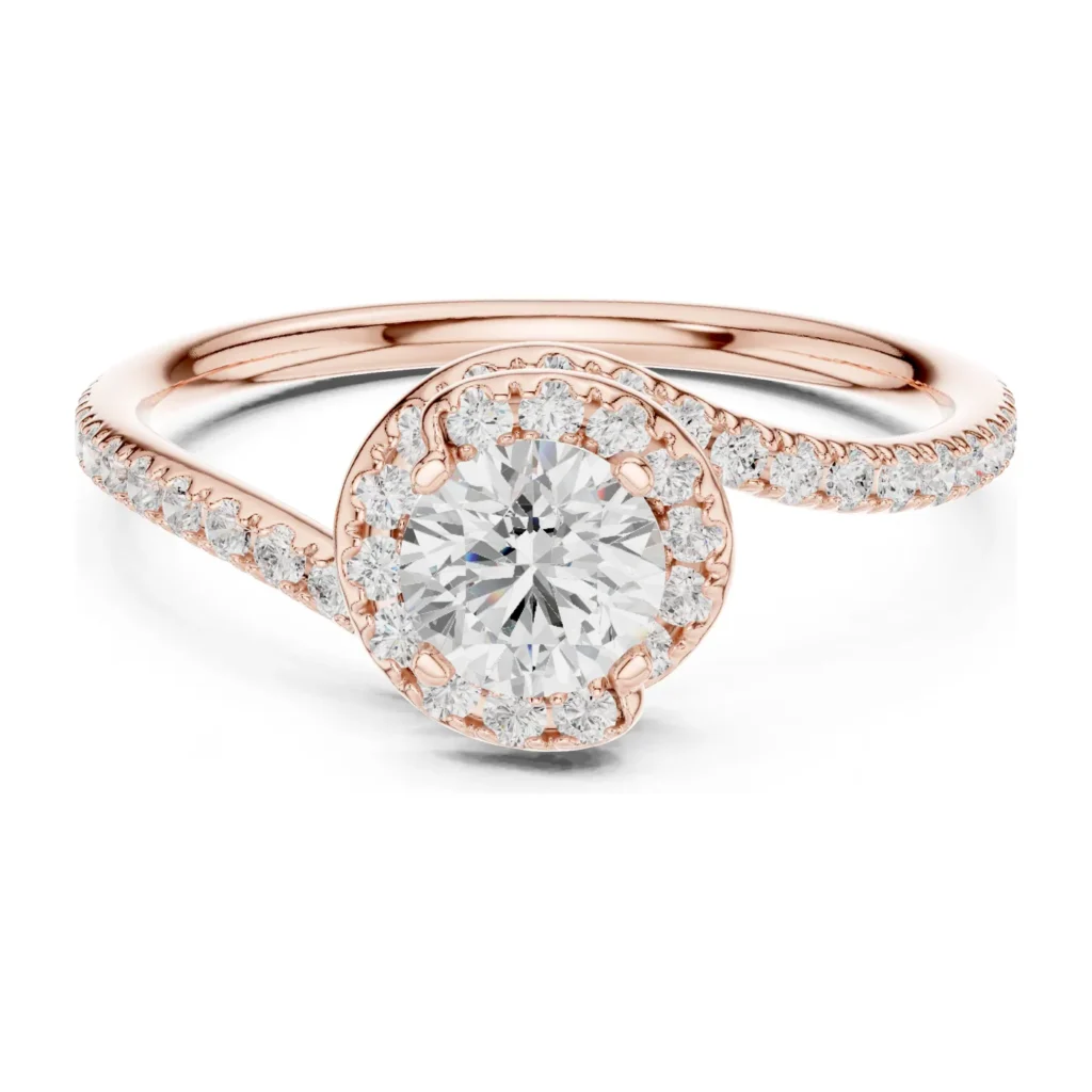 Round Swirl Halo Petite Ring — photo 12