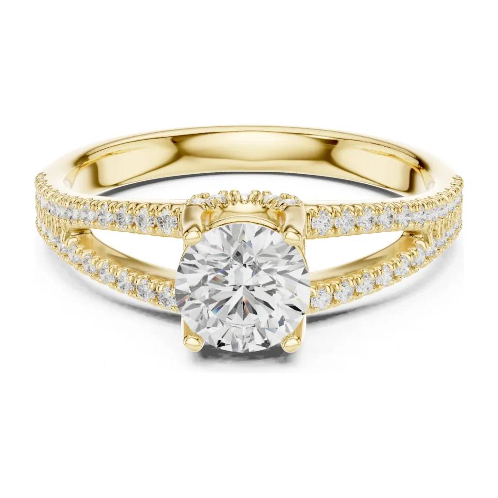 Round Solitaire Wide Split Pavé — photo 4