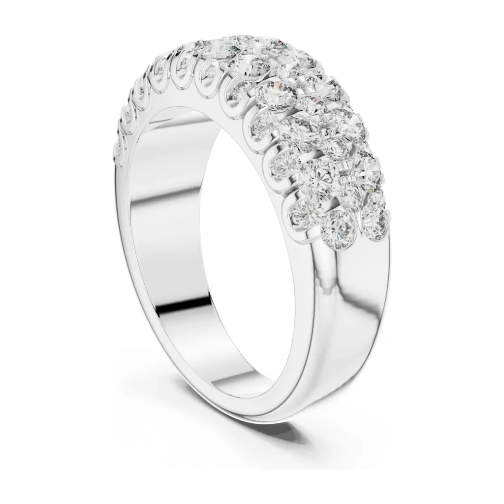 Scalloped Pavé Dome Band — photo 5