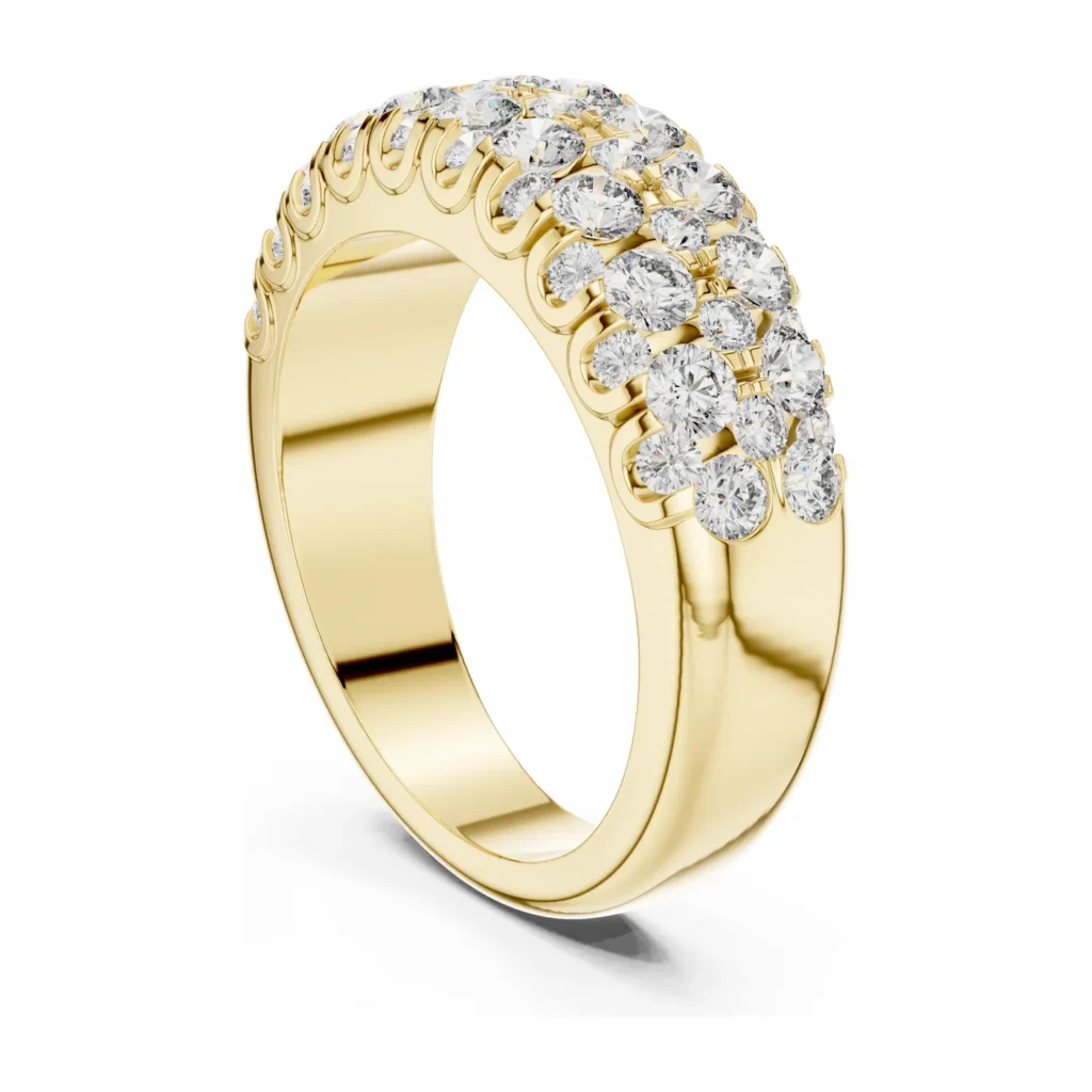 Scalloped Pavé Dome Band