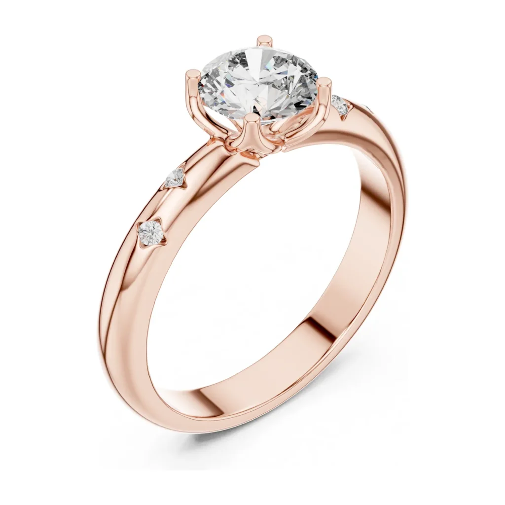 Round Solitaire with Side Accents — photo 10