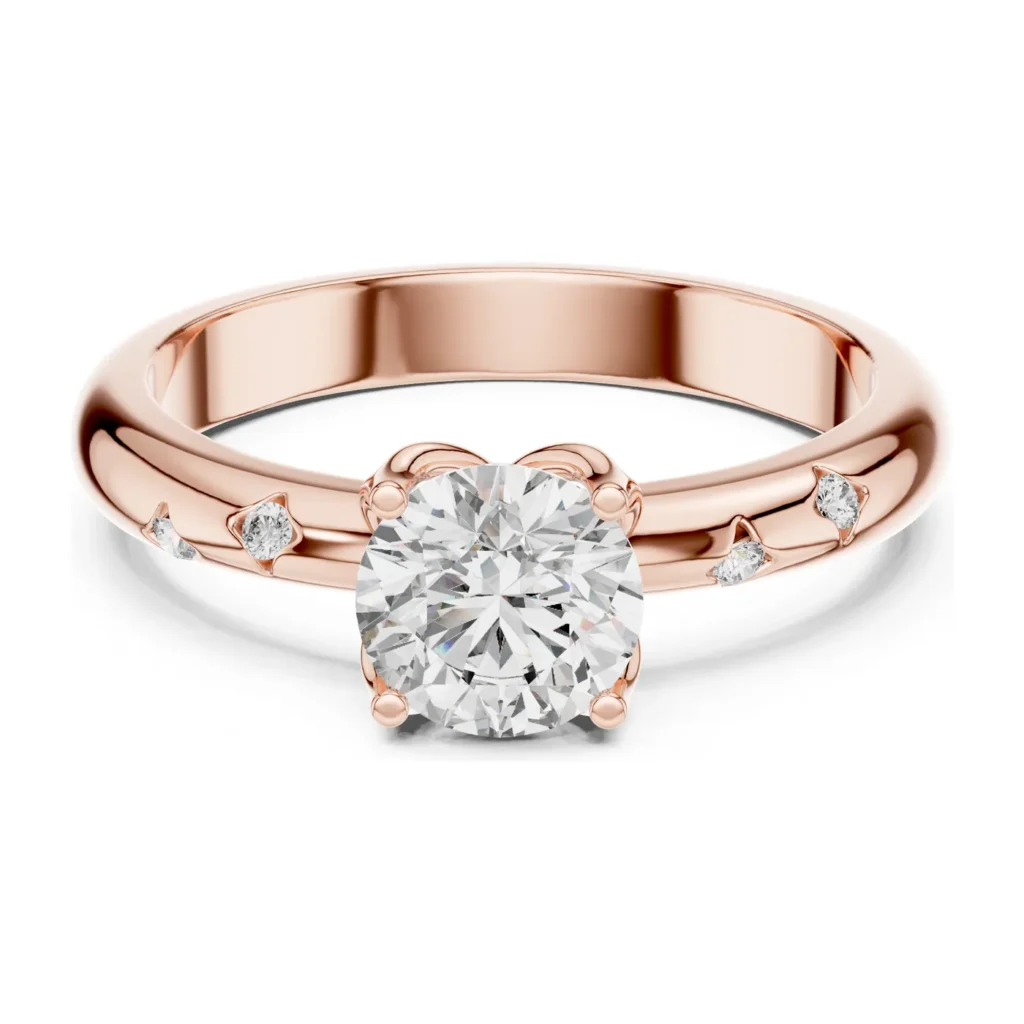 Round Solitaire with Side Accents — photo 12