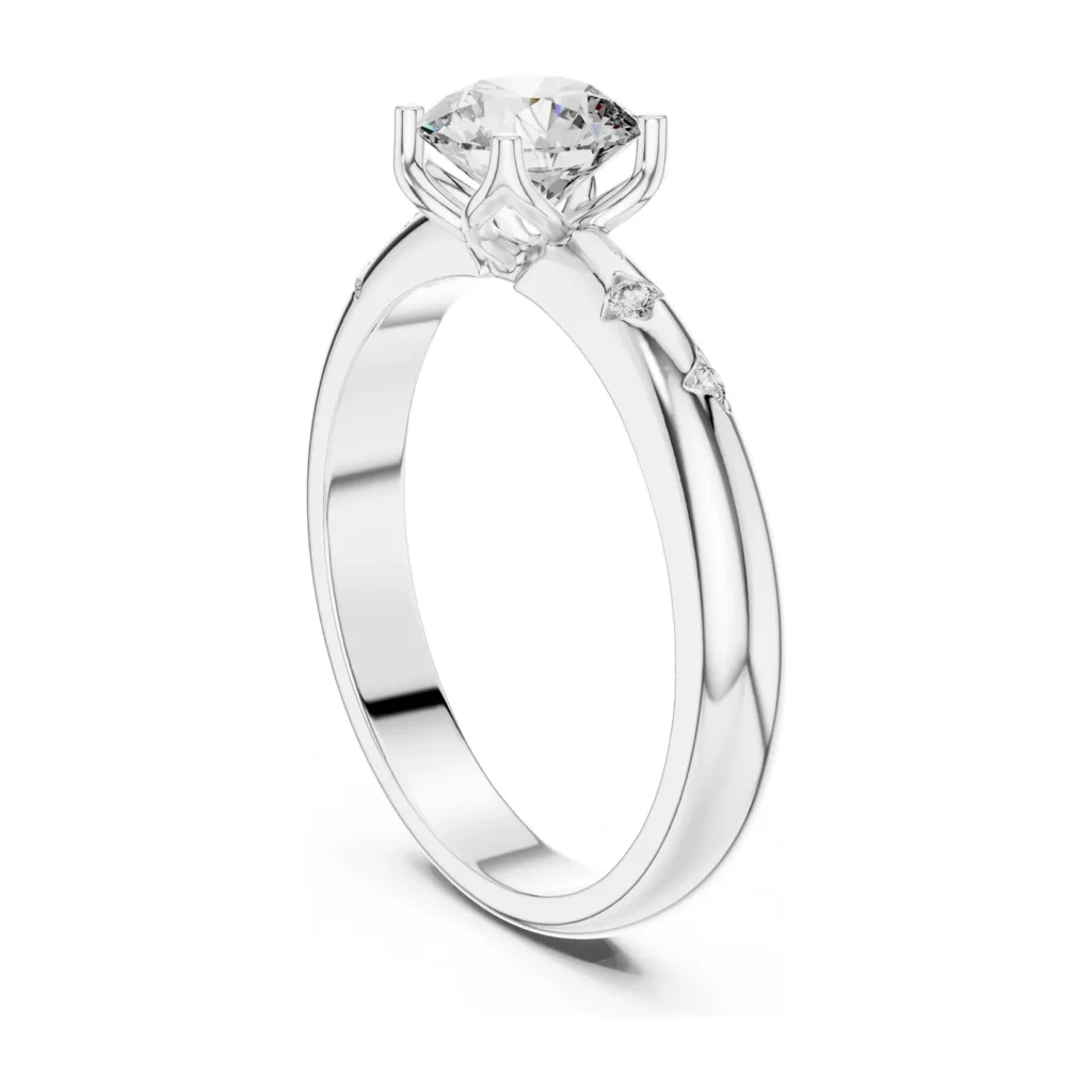 Round Solitaire with Side Accents — photo 5