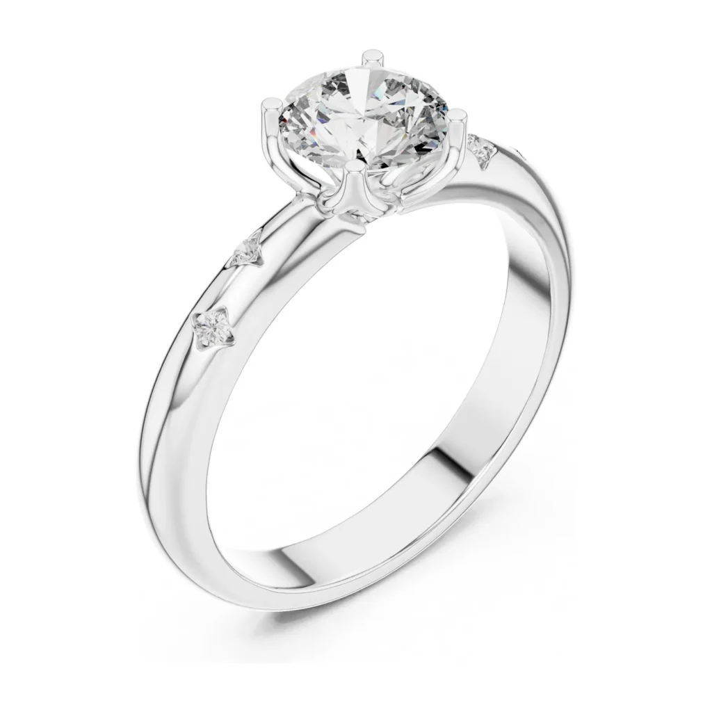 Round Solitaire with Side Accents — photo 6