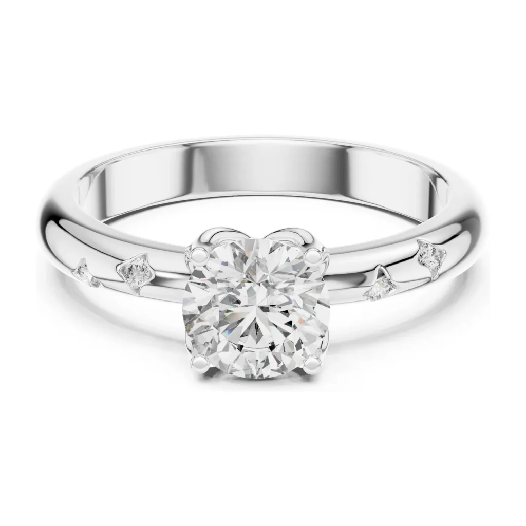 Round Solitaire with Side Accents — photo 8