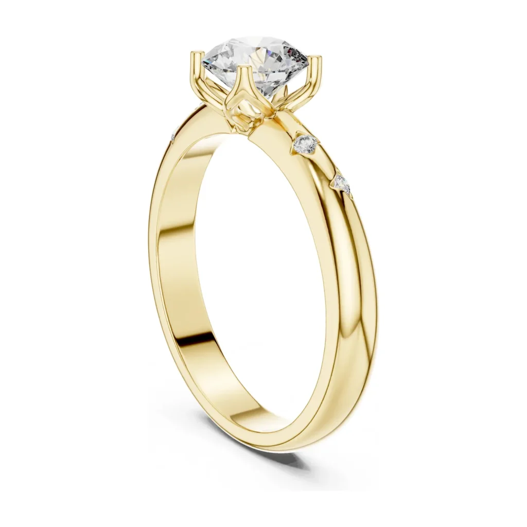 Round Solitaire with Side Accents