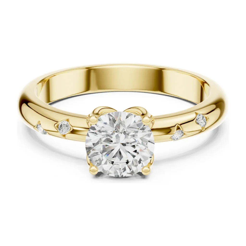Round Solitaire with Side Accents — photo 4