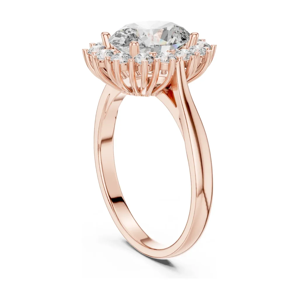 Oval Cluster Halo Ring — photo 9