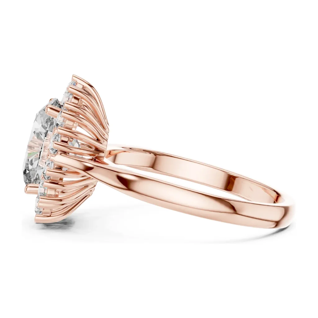 Oval Cluster Halo Ring — photo 11