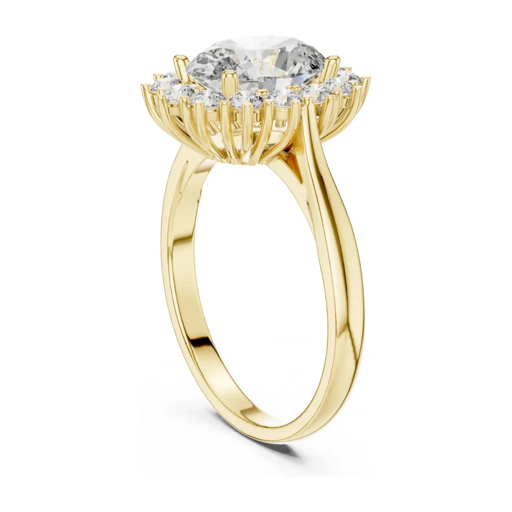 Oval Cluster Halo Ring