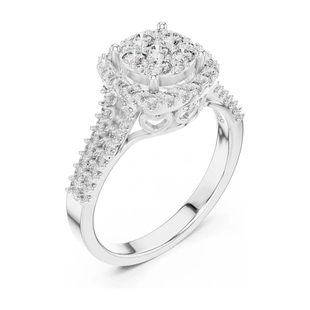 Vintage Cluster Halo Split-Shank Ring — photo 6