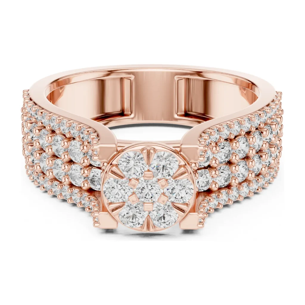 Cluster Crown Multi-Row Pavé Ring — photo 12