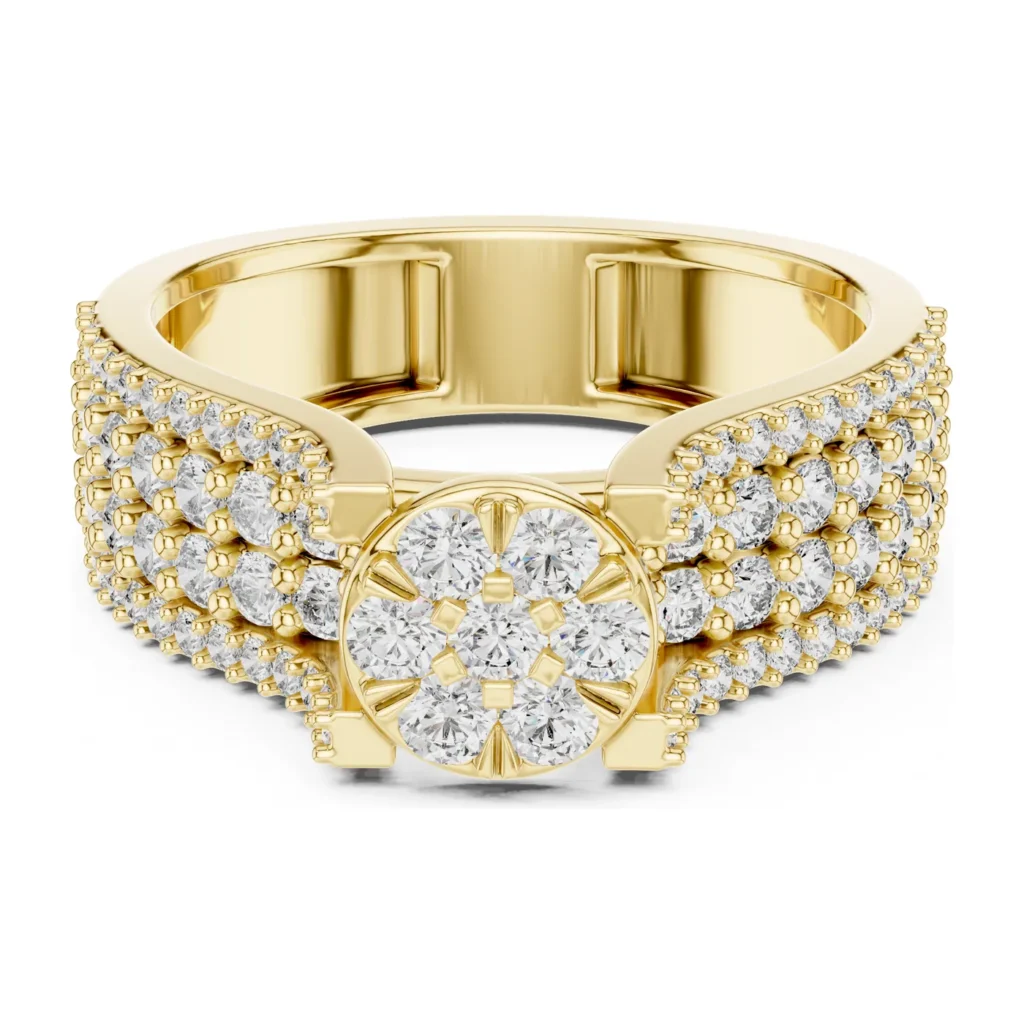Cluster Crown Multi-Row Pavé Ring — photo 4