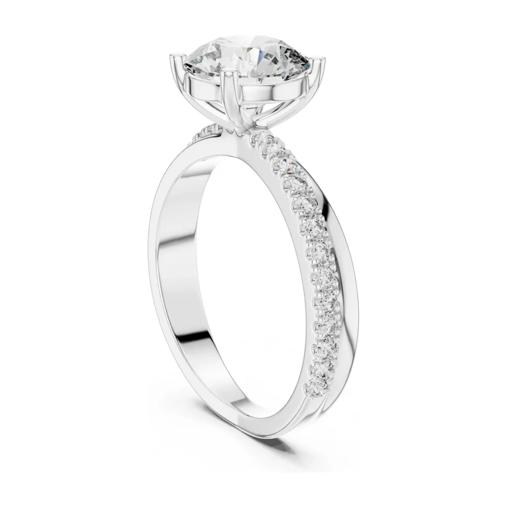 Hidden Halo Pavé Solitaire Ring — photo 5