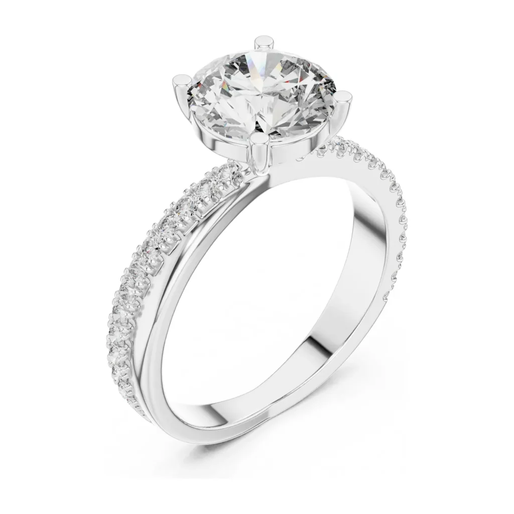 Hidden Halo Pavé Solitaire Ring — photo 6
