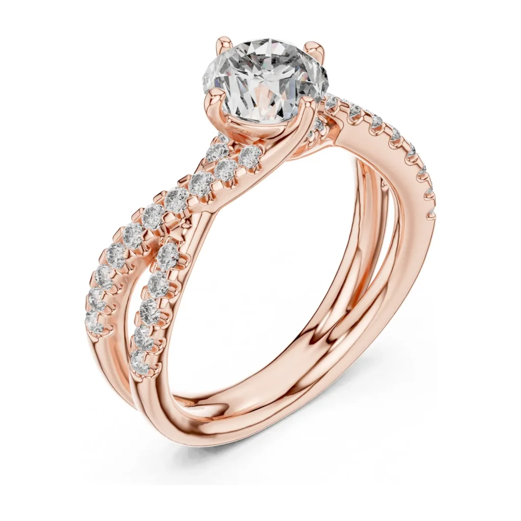 Crossover Pavé Solitaire Ring — photo 10