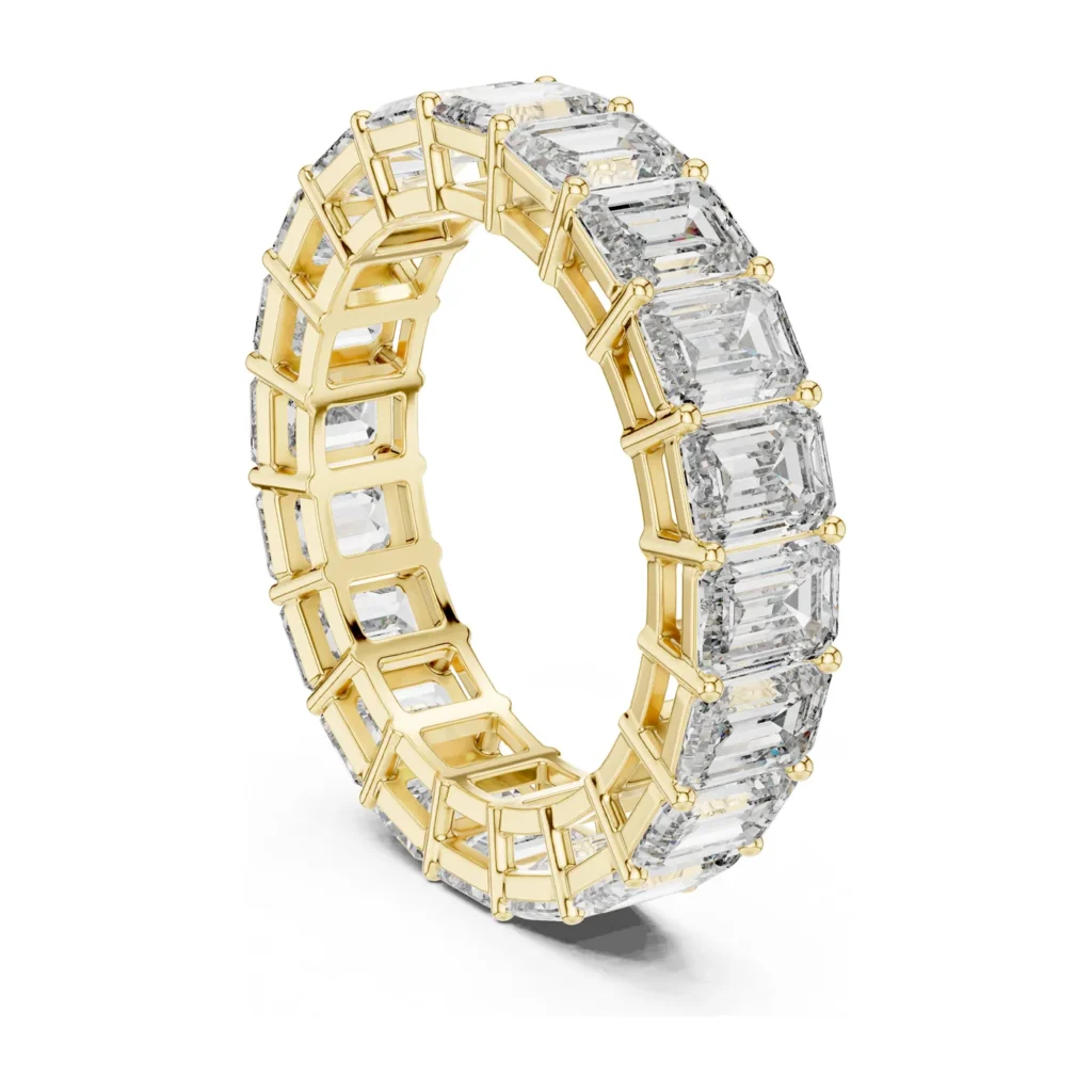 Shared-Prong Emerald-Cut Eternity Band