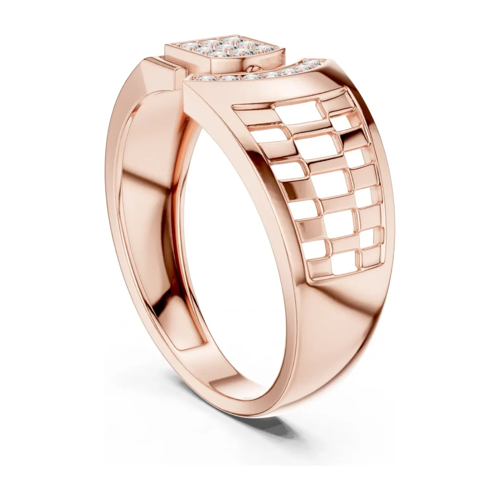 Brick Lattice Pavé Signet — photo 9