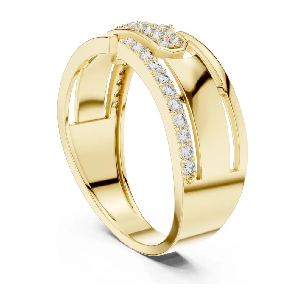 Pavé Buckle Split Band Ring